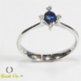 Anello oro bianco Zaffiro blu carati 0,50 Diamanti
