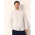 camicia da uomo con colletto alla coreana cotton linen / bianco ottico / s bianco ottico