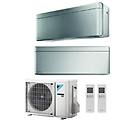 climatizzatore condizionatore bluevolution dual split inverter stylish silver r-32 wi-fi 7000+18000