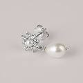 orecchini lobo silver pearls argento rodiato perla sintetica cubic zirconia collezione silver pearls