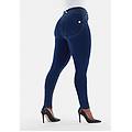 jeggings push up wr. up curvy gamba skinny in cotone dark jeans-yellow seam donna small