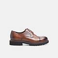 stringate derby in pelle da uomo marrone
