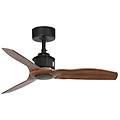 ventilatore da soffitto just fan con telecomando 7w nero/noce