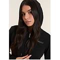felpa cappuccio con zip e logo nero donna medium