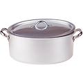 pentole casseruola ovale in alluminio 3mm con coperchio diam. 40x28cm