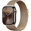 watch series 10 gps + cellular cassa in titanio color oro da 46 mm con loop in maglia milanese color