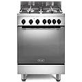 gemma 66 gvl cucina a gas 60 cm 4 fuochi forno a gas ventilato 70 litri alzatina in acciaio inox