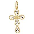 croce da donna in oro giallo e bianco 803321703007
