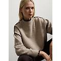 - maglione beige con ricami a contrasto donna beige melange taglia xs