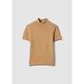 - maglia girocollo in puro cotone beige regular fit donna cammello taglia xs