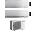 climatizzatore dual split kirigamine zen msz-ef silver 9+9 con mxz-2f33vf inverter r32 wifi classe