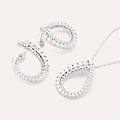 orecchini lobo silver shine argento rodiato cubic zirconia collezione silver shine bianco