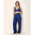 pantalone lungo in raso primula color / blu scuro / s blu scuro