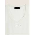 t-shirt corta in modal elasticizzato con scollo a v snow white donna extra large