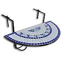 - mosaico balcone tabella d'attaccatura semicircolare blu bianca