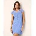 camicia da notte in jersey e pizzo primula color / indaco / s indaco