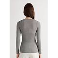 maglia manica lunga modal ultralight con cashmere scollo madonna donna grigio taglia l