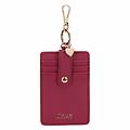 porta carte con gancio in ecopelle cherry
