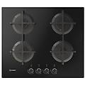 ing 61t/bk 1 piano gas vetro nero 60cm 4 fuochi griglie in ghisa lavabili in lavastoviglie