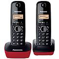kx-tg1612spr telefono cordless nero/ rosso versione spagnola