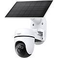telecamera di sicurezza ip esterno 2k 3mp pan-tilt con pannello solare