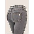 pantaloni n. o. w. skinny a vita media in jersey denim gray jeans-yellow seams donna large