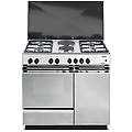 cucina a gas con forno sex 8542 n edm inox l 86 x p 50 cm