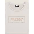 felpa sportiva da donna con grafica frontale in strass white sand donna large