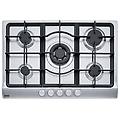 fhsl 755 4 gav tc xs c piano cottura a gas 5 zone 1 tripla corona centrale griglie in ghisa 75 cm