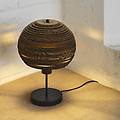 lampada da tavolo ball marrone altezza 39 cm cartone ondulato e27