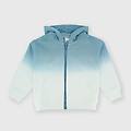 felpa aperta con cappuccio da bambino blu taglia 12m