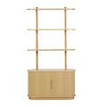 libreria in legno chiaro di rovere con 2 ante scorrevoli l90 cm epic