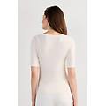 maglia scollo barchetta in fresh bamboo donna naturale taglia s