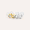 orecchini lobo punto luce claire oro bianco cubic zirconia collezione claire oro bianco