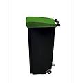 pattumiera salvaspazio con pedale 70000 ml 43x81x32 cm (lxhxp) nero/verde rettangolare