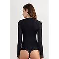 maglia scollo a v ultralight con cashmere e pizzo donna nero taglia l