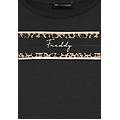 t-shirt manica corta con dettagli animalier e borchie nero donna large