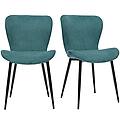 sedie design in velluto a coste blu petrolio e metallo nero (set di 2) addict