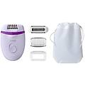 depilatore satinelle essential compatto opti-light 2 velocit&agrave; viola