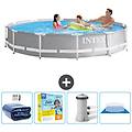 - piscina fuori terra in giro 366x366x76 cm grigio include accessori coordinati cb8