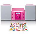 mc-013 impianto stereo per bambini lettore cd display lcd ingresso aux rosa