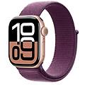 watch series 10 gps + cellular 4g 46mm cassa in alluminio rose gold cinturino sport loop prugna