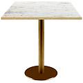 tavolo quadrato rome con bordi color ottone 70x70x75 cm (lxlxh) piano tavolo bianco struttura ottone