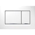 placca wc sigma 20 square doppio tasto bianco cromo