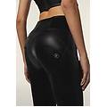 pantaloni push up wr. up effetto pelle lucida vita alta nero donna xxs