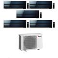 climatizzatore penta split kirigamine msz-ln nero 9+9+9+9+18 con mxz-5f102vf inverter r-32 wi-fi