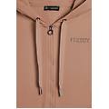 felpa sportiva da donna cappuccio e zip con strass bicolore warm taupe donna medium