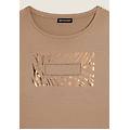 t-shirt donna manica lunga con logo strass chanterelle donna large