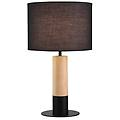 lampada da tavolo carroll legno chiaro/nero altezza 43 cm tessuto