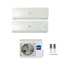 climatizzatore condizionatore dual split inverter flexis plus white r-32 7000+7000 con 2u40s2sm1fa